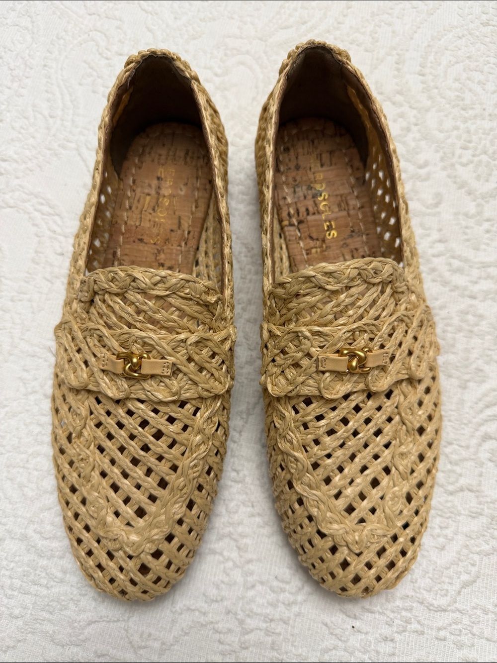 Aerosoles Loafers Woven Flats Natural Tan US 6.5